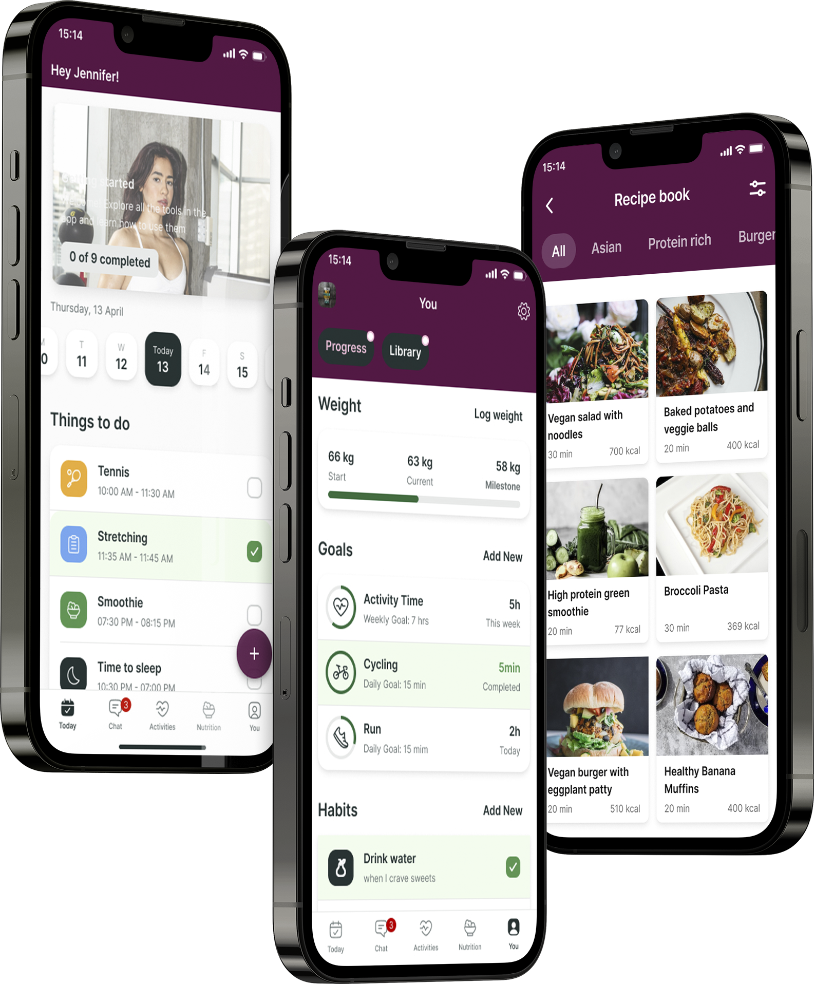A mockup of the coaching app showcasing the features.